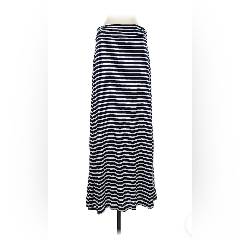 J. Crew Knit Maxi Skirt NWT Large Navy/Grey Stripe
